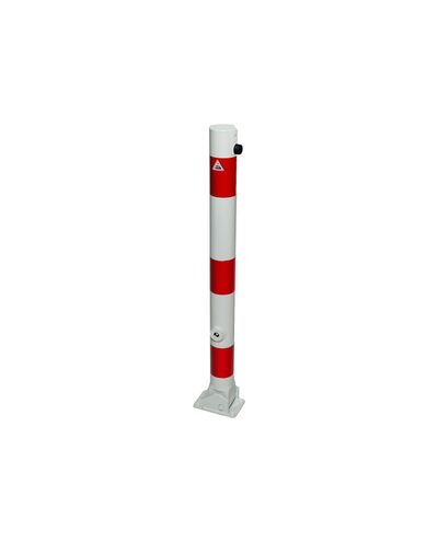 Sammenleggbar pullert, hvit/rød, 900 mm / Ø 76 mm